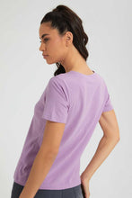 تنزيل الصورة على معرض الصور، Redtag-Violet-Plain-Short--Sleeve-Crew-Neck--T-Shirt-Plain-Women&#39;s-
