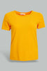 Redtag-Orange-Plain-Short--Sleeve-Crew-Neck--T-Shirt-Active-Tees-Women's-