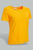 Redtag-Orange-Plain-Short--Sleeve-Crew-Neck--T-Shirt-Active-Tees-Women's-