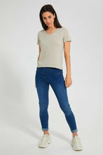 تنزيل الصورة على معرض الصور، Redtag-Pale-Green-Plain-Short--Sleeve-V-Neck--T-Shirt-Plain-Women&#39;s-
