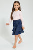 Redtag-Denim-Gathers-Cut-&-Sew-Skirt-Skirts-Girls-2 to 8 Years