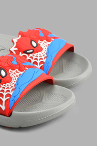 Redtag-Grey-Spiderman-Character-Slide-Sliders-Boys-3 to 5 Years