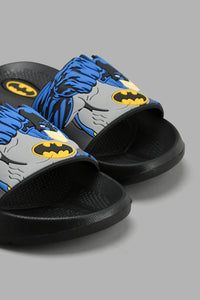 Redtag-Black-Batman-Character-Slide-Sliders-Boys-3 to 5 Years