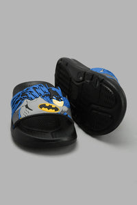 Redtag-Black-Batman-Character-Slide-Sliders-Boys-3 to 5 Years