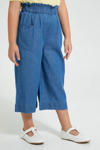 Redtag-Blue-Wideleg-Jean-With-Hair-Accessories-Jeans-Girls-2 to 8 Years