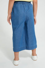 Load image into Gallery viewer, Redtag-Blue-Wideleg-Jean-With-Hair-Accessories-Jeans-Girls-2 to 8 Years
