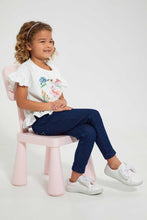 تنزيل الصورة على معرض الصور، Redtag-Dark-Wash-Pullon-Jogger-Jeans-Regular-Fit-Girls-2 to 8 Years
