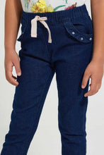 تنزيل الصورة على معرض الصور، Redtag-Dark-Wash-Pullon-Jogger-Jeans-Regular-Fit-Girls-2 to 8 Years
