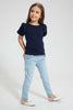 Redtag-Light-Wash-Pullon-Jogger-Jeans-Regular-Fit-Girls-2 to 8 Years