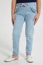 Load image into Gallery viewer, Redtag-Light-Wash-Pullon-Jogger-Jeans-Regular-Fit-Girls-2 to 8 Years
