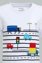 Load image into Gallery viewer, Redtag-White-Car-T-Shirt-With-Orange-Twill-Short-Casual-Set(2-Pack)-Sets-Infant-Boys-3 to 24 Months
