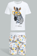 Load image into Gallery viewer, Redtag-White-Horse-T-Shirt-With-Printed-Short-Casual-Set-(2-Pack)-Colour:White,-Filter:Infant-Boys-(3-to-24-Mths),-Infant-Boys-Sets,-New-In,-New-In-INB,-Non-Sale,-S22B,-Section:Kidswear-Infant-Boys-3 to 24 Months
