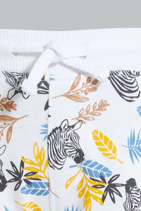 Redtag-White-Horse-T-Shirt-With-Printed-Short-Casual-Set-(2-Pack)-Colour:White,-Filter:Infant-Boys-(3-to-24-Mths),-Infant-Boys-Sets,-New-In,-New-In-INB,-Non-Sale,-S22B,-Section:Kidswear-Infant-Boys-3 to 24 Months