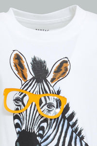 Redtag-White-Horse-T-Shirt-With-Printed-Short-Casual-Set-(2-Pack)-Colour:White,-Filter:Infant-Boys-(3-to-24-Mths),-Infant-Boys-Sets,-New-In,-New-In-INB,-Non-Sale,-S22B,-Section:Kidswear-Infant-Boys-3 to 24 Months