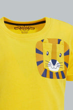 Load image into Gallery viewer, Redtag-Mustard-Tiger-T-Shirt-With-Terry-Short-(2-Pack)-Sets-Infant-Boys-3 to 24 Months
