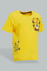 Redtag-Mustard-Tiger-T-Shirt-With-Terry-Short-(2-Pack)-Sets-Infant-Boys-3 to 24 Months