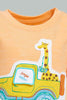 Redtag-Orange-Yd-T-Shirt-With-Blue-Terry-Short-(2-Pack)-Colour:Orange,-Filter:Infant-Boys-(3-to-24-Mths),-Infant-Boys-Sets,-New-In,-New-In-INB,-Non-Sale,-S22B,-Section:Kidswear-Infant-Boys-3 to 24 Months