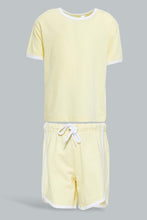 تنزيل الصورة على معرض الصور، Redtag-Yellow-Jersey-Rib-Casual-Set-(2-Pack)-Sets-Infant-Boys-3 to 24 Months

