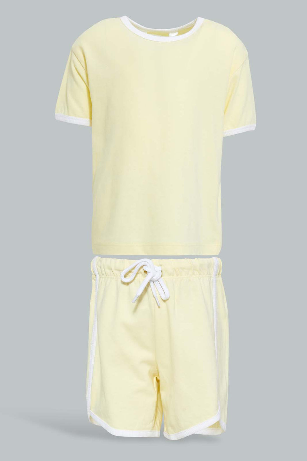 Redtag-Yellow-Jersey-Rib-Casual-Set-(2-Pack)-Sets-Infant-Boys-3 to 24 Months