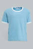 Redtag-Blue-Jersey-Rib-Casual-Set-(2-Pack)-Sets-Infant-Boys-3 to 24 Months