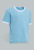 Redtag-Blue-Jersey-Rib-Casual-Set-(2-Pack)-Sets-Infant-Boys-3 to 24 Months
