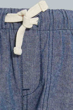 Load image into Gallery viewer, Redtag-Blue-Chambrey-Pull-On-Casual-Trousers-Chinos-Infant-Boys-3 to 24 Months
