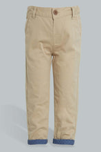 تنزيل الصورة على معرض الصور، Redtag-Tan-Roll-Up-Casual-Trousers-Chinos-Infant-Boys-3 to 24 Months
