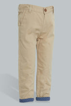 تنزيل الصورة على معرض الصور، Redtag-Tan-Roll-Up-Casual-Trousers-Chinos-Infant-Boys-3 to 24 Months
