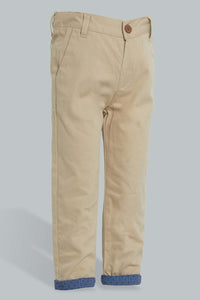 Redtag-Tan-Roll-Up-Casual-Trousers-Chinos-Infant-Boys-3 to 24 Months