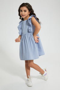 Redtag-Light-Blue-Frilld-Dress-Colour:Blue,-Filter:Girls-(2-to-8-Yrs),-Girls-Dresses,-New-In,-New-In-GIR,-Non-Sale,-S22B,-Section:Kidswear-Girls-2 to 8 Years