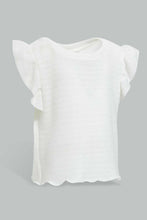 Load image into Gallery viewer, Redtag-White-Plain-Jacquard-T-Shirt-Plain-Infant-Girls-3 to 24 Months
