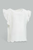 Redtag-White-Plain-Jacquard-T-Shirt-Plain-Infant-Girls-3 to 24 Months