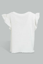 Load image into Gallery viewer, Redtag-White-Plain-Jacquard-T-Shirt-Plain-Infant-Girls-3 to 24 Months
