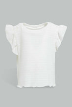 Load image into Gallery viewer, Redtag-White-Plain-Jacquard-T-Shirt-Plain-Infant-Girls-3 to 24 Months
