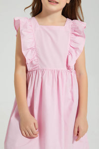 Redtag-Pink-Frilld-Dress-Colour:Pink,-Filter:Girls-(2-to-8-Yrs),-Girls-Dresses,-New-In,-New-In-GIR,-Non-Sale,-S22B,-Section:Kidswear-Girls-2 to 8 Years