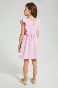 Redtag-Pink-Frilld-Dress-Colour:Pink,-Filter:Girls-(2-to-8-Yrs),-Girls-Dresses,-New-In,-New-In-GIR,-Non-Sale,-S22B,-Section:Kidswear-Girls-2 to 8 Years