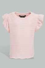 Load image into Gallery viewer, Redtag-Pink-Plain-Jacquard-T-Shirt-Plain-Infant-Girls-3 to 24 Months
