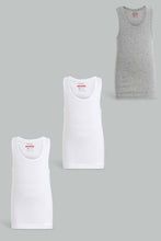 تنزيل الصورة على معرض الصور، Redtag-White/Grey-3-Pack-Vest-Basic-Vests-Boys-2 to 8 Years
