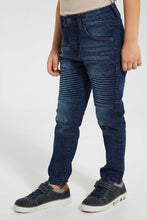 Load image into Gallery viewer, Redtag-Darkwash-Biker-Jean-Jeans-Jogger-Fit-Boys-2 to 8 Years
