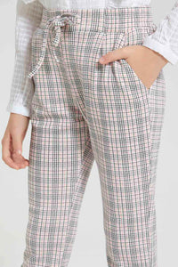 Redtag-Assorted-Checkered-Knitted-Trouser-Trousers-Girls-2 to 8 Years
