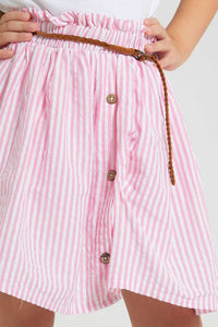 Redtag-Pink-Front-Placket-Yarndyed-Skirt-Colour:Pink,-Filter:Girls-(2-to-8-Yrs),-Girls-Skirts,-New-In,-New-In-GIR,-Non-Sale,-S22B,-Section:Kidswear-Girls-2 to 8 Years