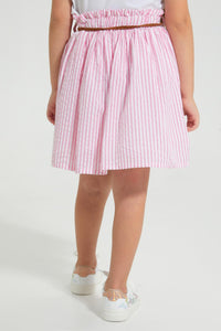 Redtag-Pink-Front-Placket-Yarndyed-Skirt-Colour:Pink,-Filter:Girls-(2-to-8-Yrs),-Girls-Skirts,-New-In,-New-In-GIR,-Non-Sale,-S22B,-Section:Kidswear-Girls-2 to 8 Years