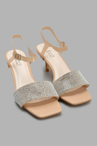 Beige Embellished Sandal