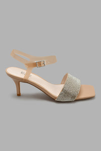 Beige Embellished Sandal