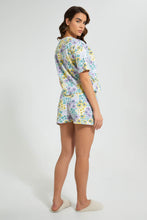 Load image into Gallery viewer, Redtag-Off-White-Floral-Printed-Top-And-Shorts-Set-Cami-Sets-Women's-
