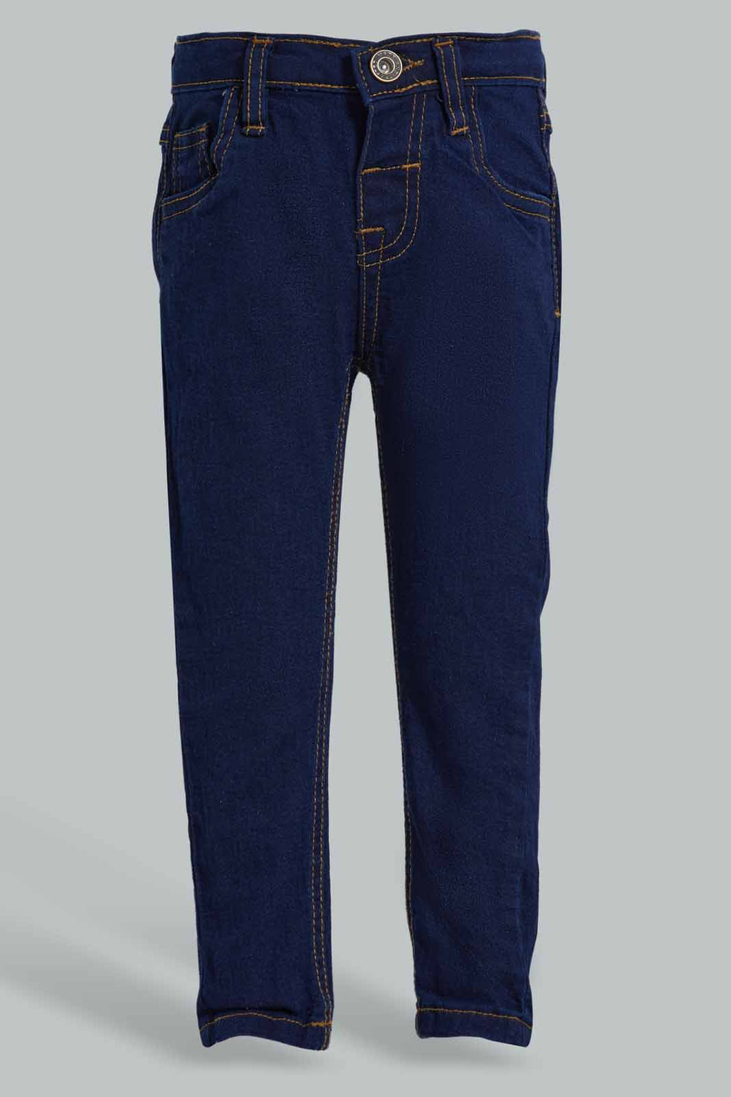 Redtag-Dark-Wash-Wash-Basic-Denim-Pant-Jeans-Slim-Fit-Infant-Boys-3 to 24 Months
