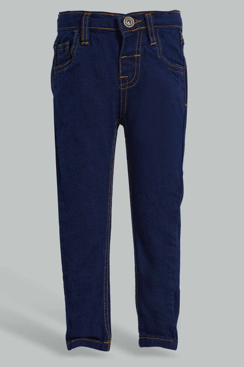 Redtag-Dark-Wash-Wash-Basic-Denim-Pant-Jeans-Slim-Fit-Infant-Boys-3 to 24 Months