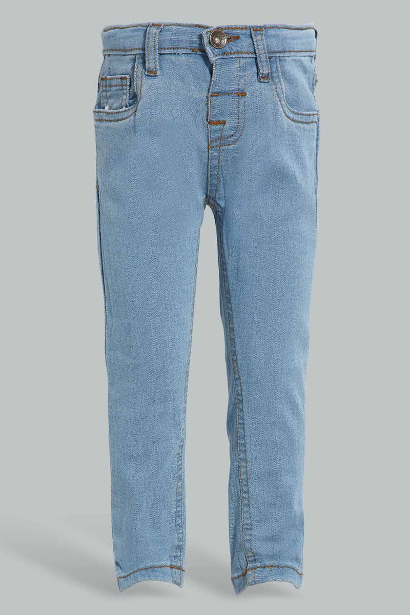 Redtag-Light-Wash-Wash-Basic-Denim-Pant-Jeans-Slim-Fit-Infant-Boys-3 to 24 Months
