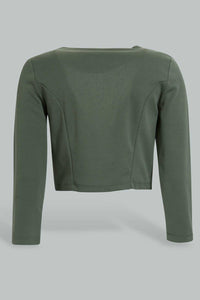 Redtag-Dark-Green-Cropped-Jacket-Jackets-Women's-