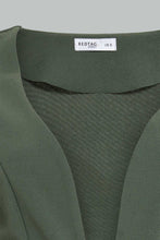 Load image into Gallery viewer, Redtag-Dark-Green-Cropped-Jacket-Jackets-Women&#39;s-
